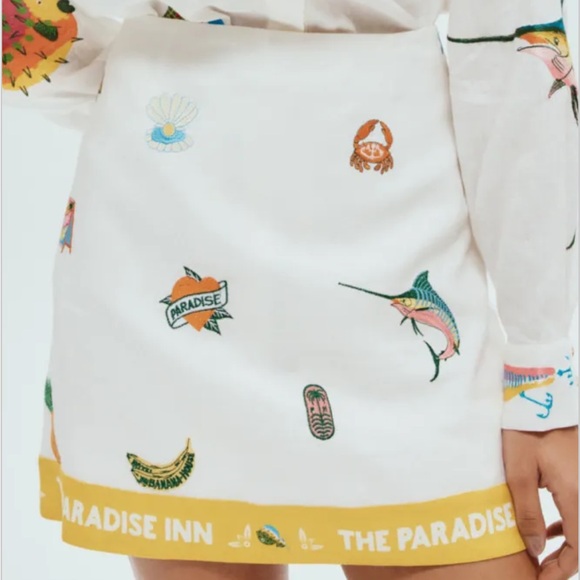 ALEMAIS BLUE MARLIN EMBROIDERED SHIRT & SKIRT - Picture 4 of 8